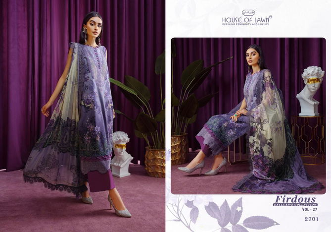 House Of Lawn Firdous 27 Festive Wear Lawn Pakistani Suits Collection